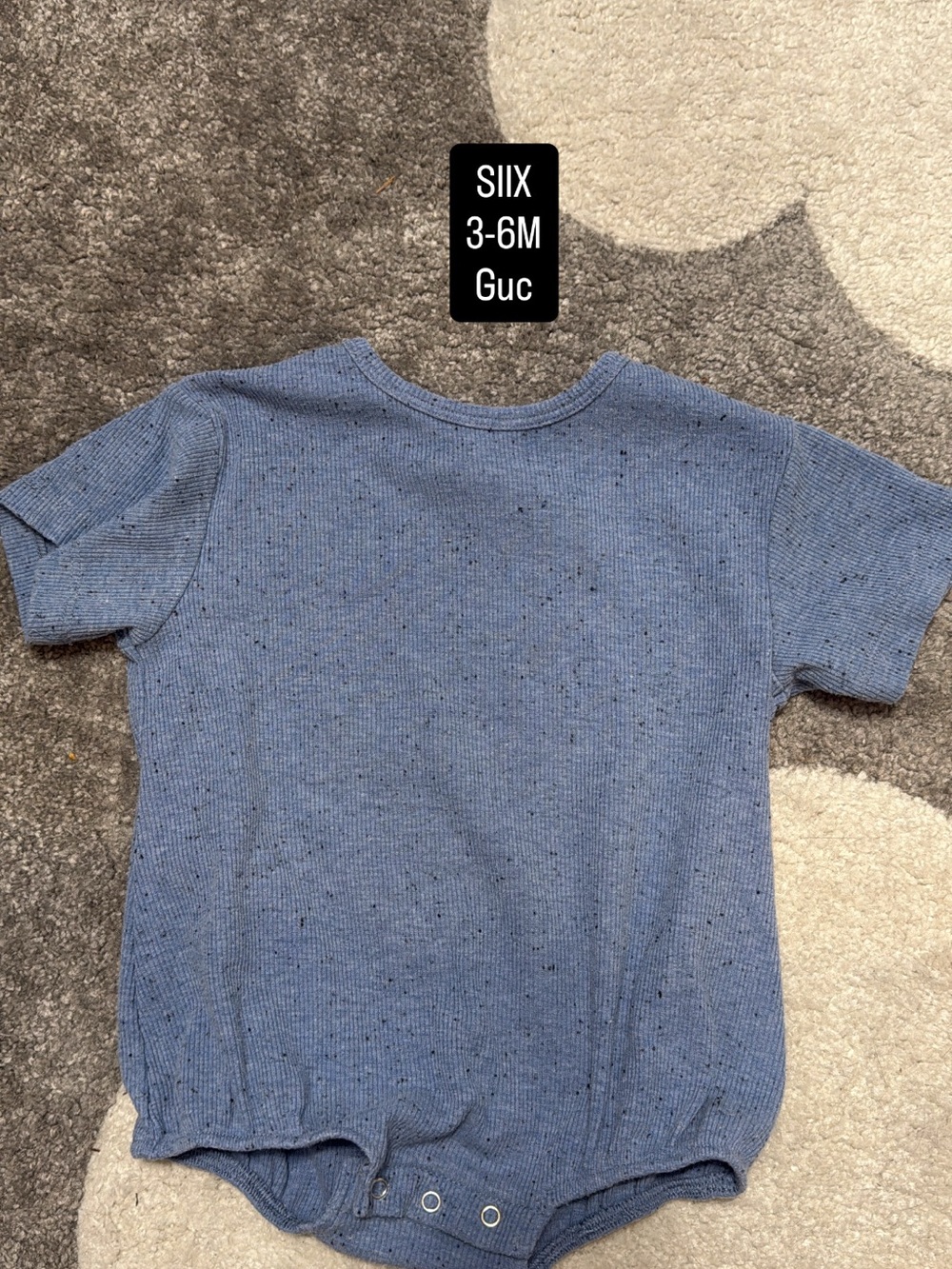 SIIX Blue Knit Baby Bodysuit - Short Sleeve